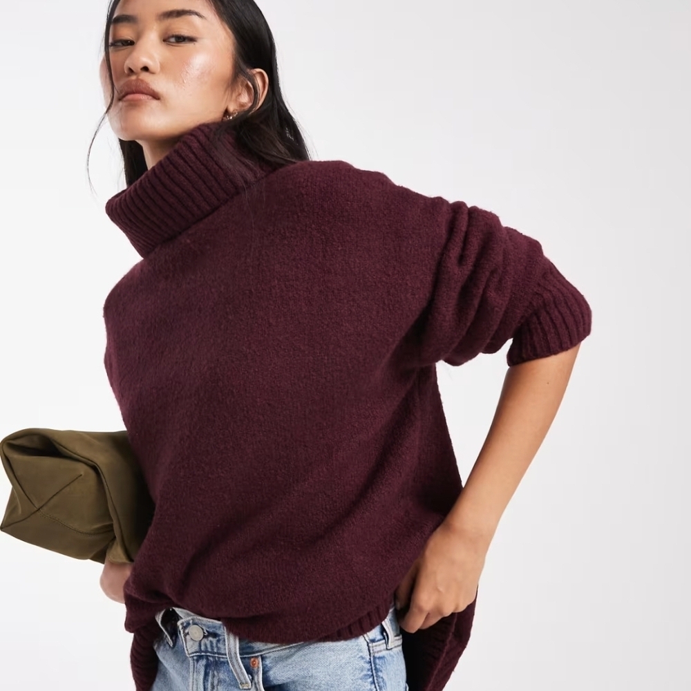 Falls Creek Women's Deep Red Turtleneck Sweater